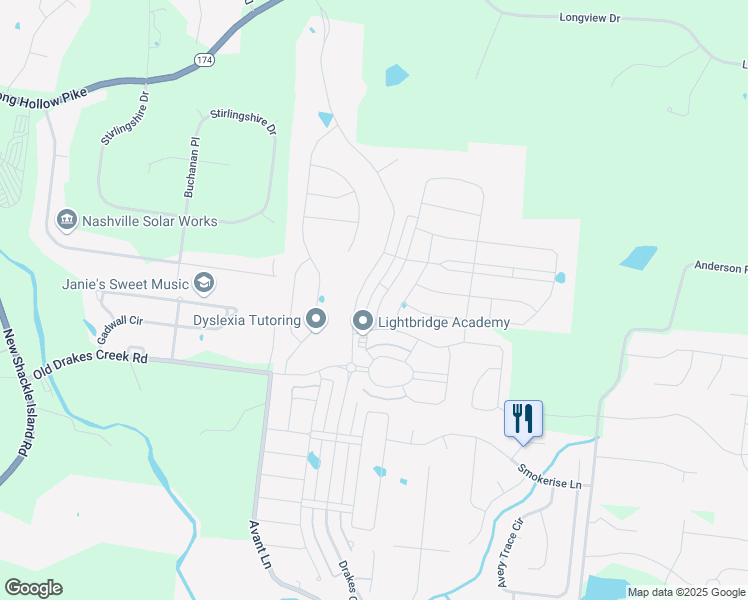 map of restaurants, bars, coffee shops, grocery stores, and more near 520 Nottingham Avenue in Hendersonville