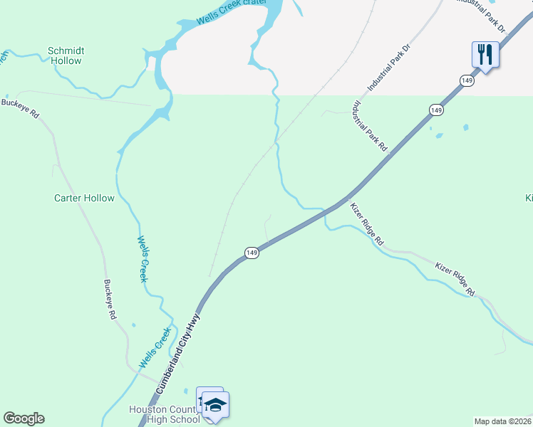 map of restaurants, bars, coffee shops, grocery stores, and more near 3169 Tennessee 149 in Erin