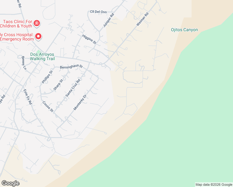 map of restaurants, bars, coffee shops, grocery stores, and more near 529 Verde Road in Taos