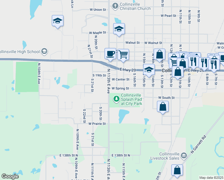 map of restaurants, bars, coffee shops, grocery stores, and more near 1813 West Spring Street in Collinsville