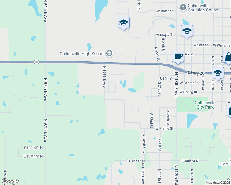 map of restaurants, bars, coffee shops, grocery stores, and more near 418 West Main Street in Collinsville