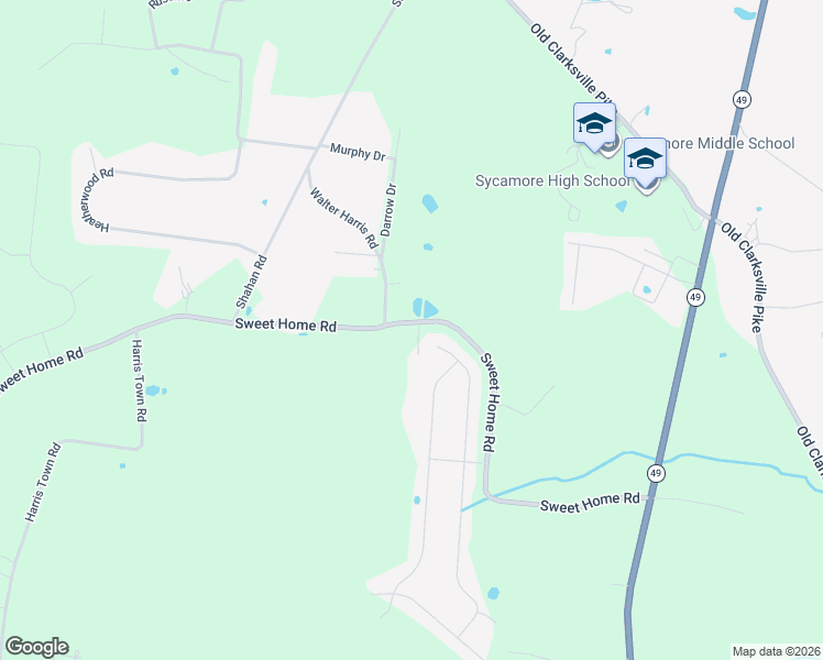 map of restaurants, bars, coffee shops, grocery stores, and more near 4004 Sweet Home Road in Ashland City