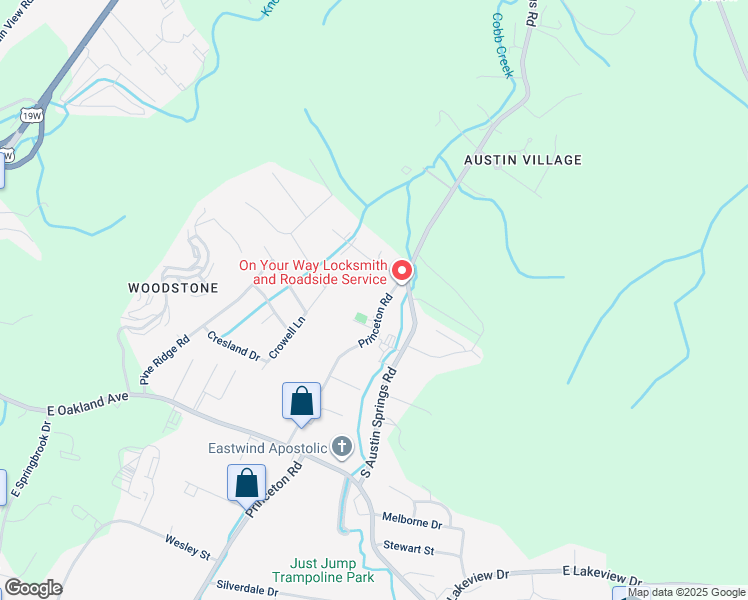 map of restaurants, bars, coffee shops, grocery stores, and more near 715 Princeton Road in Johnson City