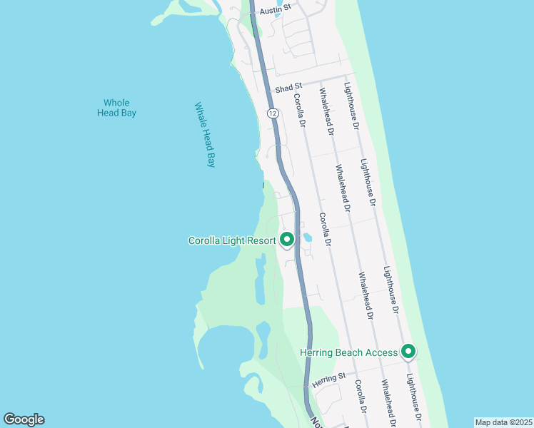 map of restaurants, bars, coffee shops, grocery stores, and more near 1045 Hampton Street in Corolla