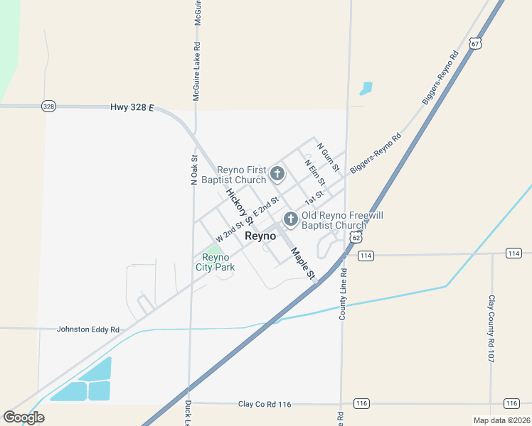 map of restaurants, bars, coffee shops, grocery stores, and more near 70 North Maple Street in Reyno