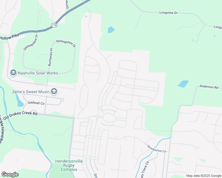 map of restaurants, bars, coffee shops, grocery stores, and more near Westchester Circle in Hendersonville