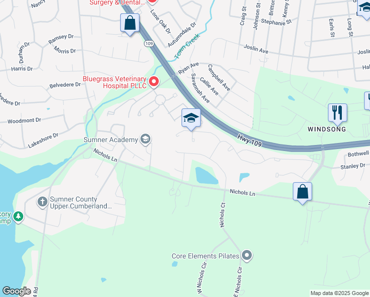 map of restaurants, bars, coffee shops, grocery stores, and more near 436 Quarry Rd in Gallatin