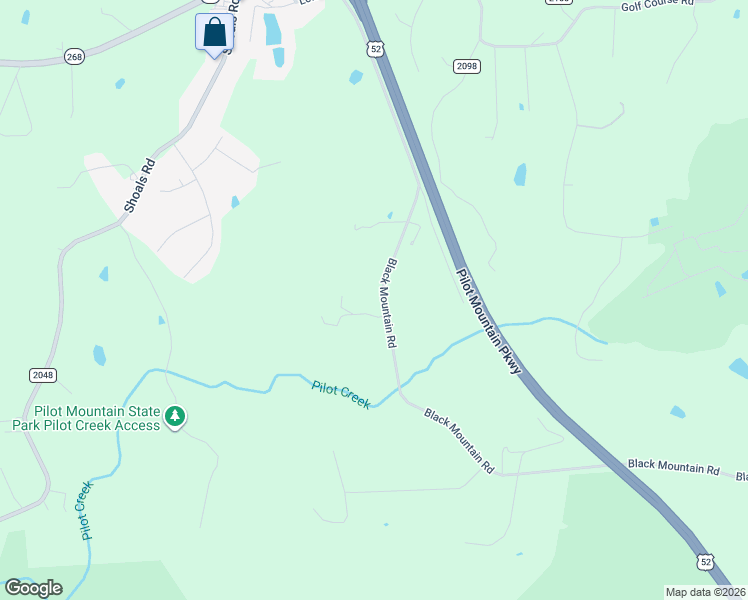 map of restaurants, bars, coffee shops, grocery stores, and more near 536 Black Mountain Road in Pilot Mountain