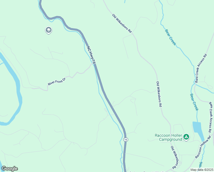 map of restaurants, bars, coffee shops, grocery stores, and more near 5893 North Carolina 16 in Jefferson