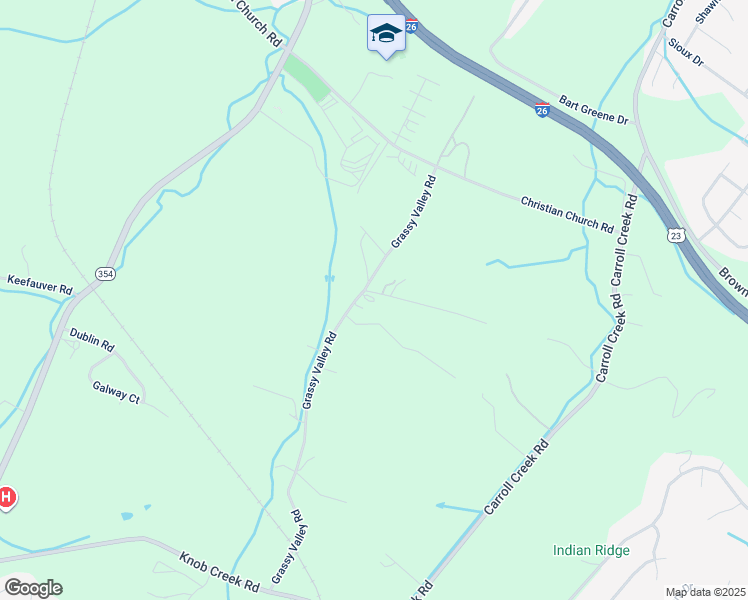 map of restaurants, bars, coffee shops, grocery stores, and more near 114 John Cox Road in Johnson City