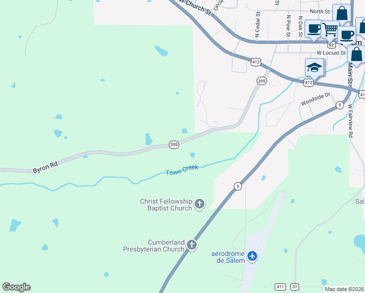 map of restaurants, bars, coffee shops, grocery stores, and more near 300-1080 State Highway 395 in Salem