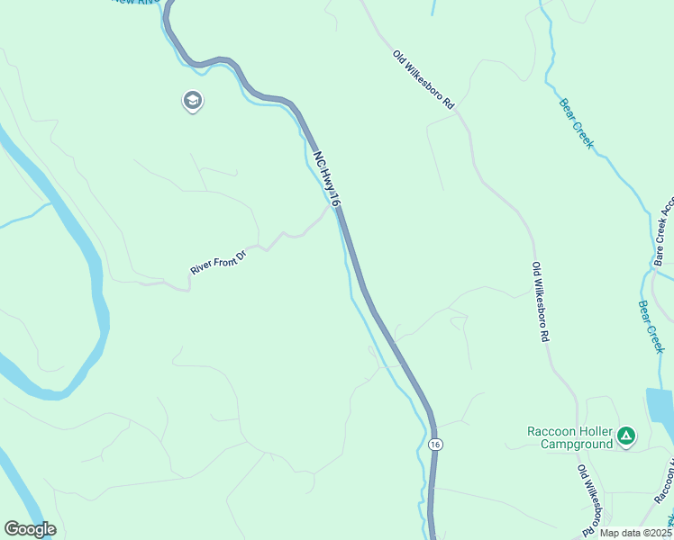 map of restaurants, bars, coffee shops, grocery stores, and more near 5878 North Carolina 16 in Jefferson