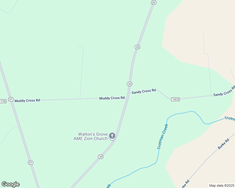 map of restaurants, bars, coffee shops, grocery stores, and more near Muddy Cross Road in Gates County