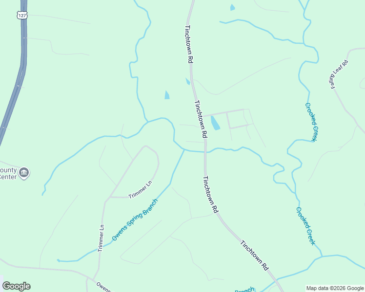 map of restaurants, bars, coffee shops, grocery stores, and more near 2532 Tinchtown Road in Jamestown