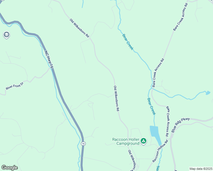 map of restaurants, bars, coffee shops, grocery stores, and more near 2170 Old Wilkesboro Road in Jefferson