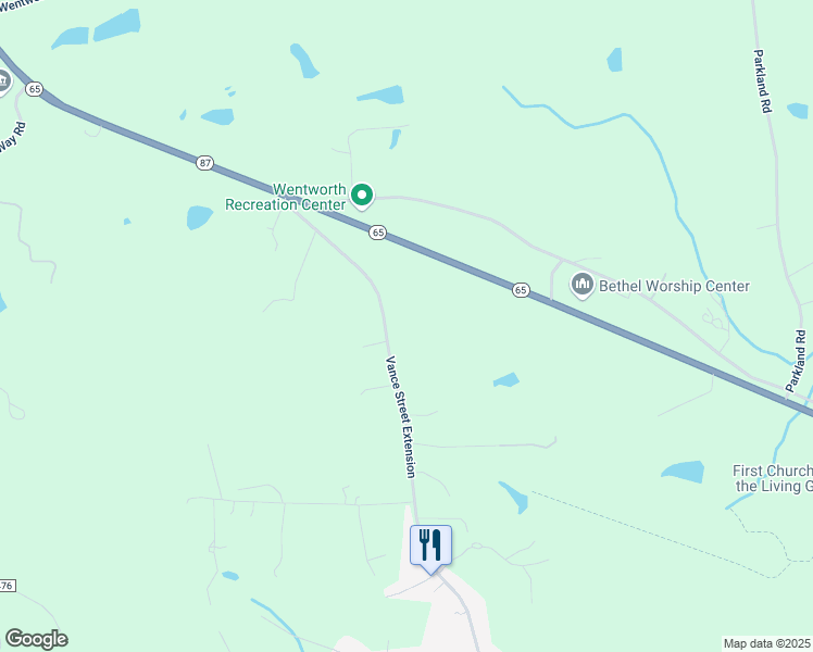 map of restaurants, bars, coffee shops, grocery stores, and more near 3870 Vance St Exd in Reidsville