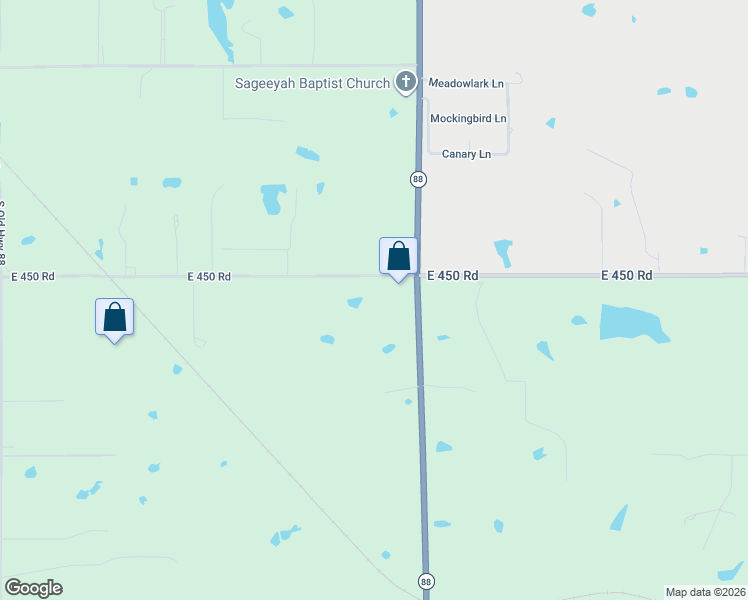 map of restaurants, bars, coffee shops, grocery stores, and more near 10804 East 450 Road in Claremore
