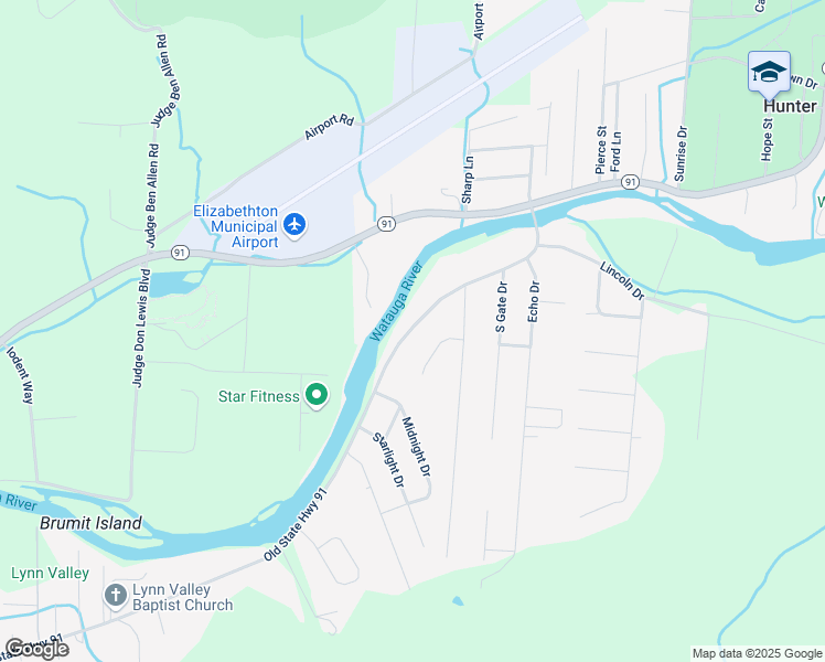 map of restaurants, bars, coffee shops, grocery stores, and more near 1564 Broad Street in Elizabethton