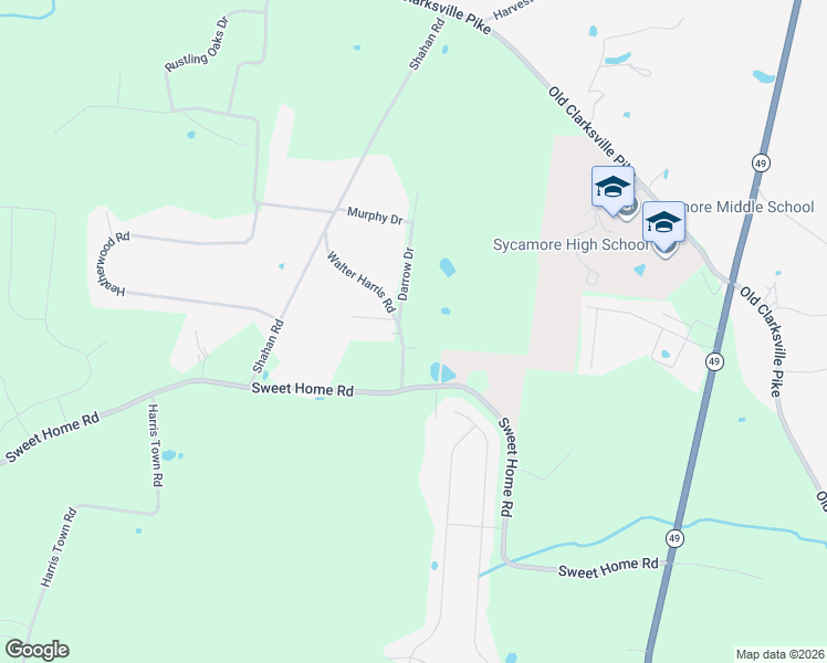 map of restaurants, bars, coffee shops, grocery stores, and more near 716 Jess Harris Road in Ashland City