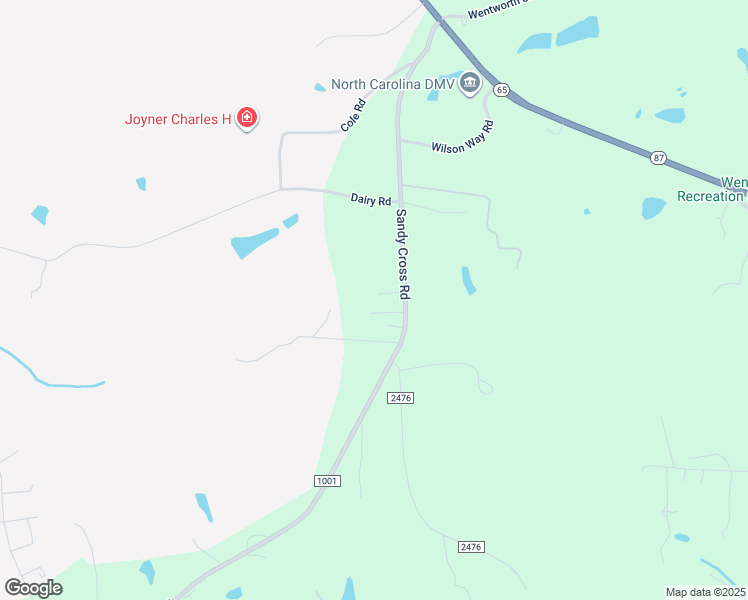 map of restaurants, bars, coffee shops, grocery stores, and more near 450 Sandy Cross Road in Reidsville