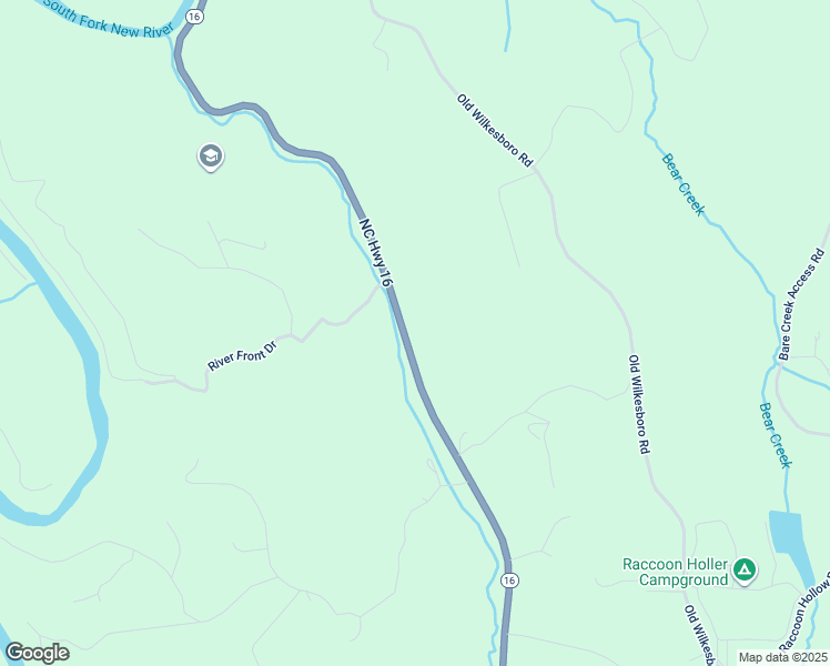 map of restaurants, bars, coffee shops, grocery stores, and more near 5821 North Carolina 16 in Jefferson