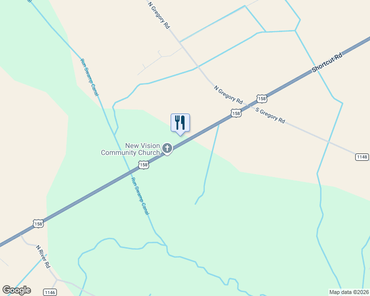 map of restaurants, bars, coffee shops, grocery stores, and more near 1827 Shortcut Road in Shawboro