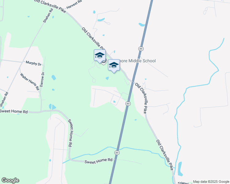 map of restaurants, bars, coffee shops, grocery stores, and more near 345 Victory Circle in Cheatham County