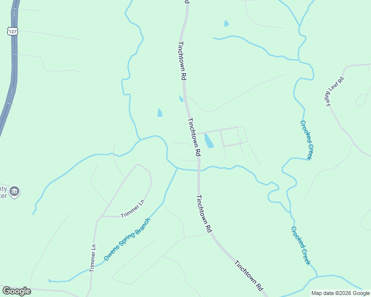 map of restaurants, bars, coffee shops, grocery stores, and more near 2532 Tinchtown Road in Jamestown