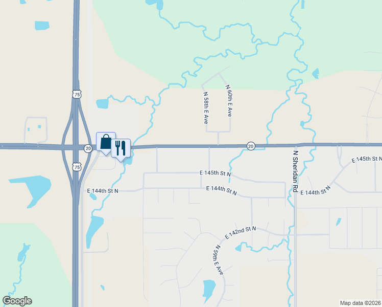 map of restaurants, bars, coffee shops, grocery stores, and more near 5641-6047 East 146th Street North in Collinsville