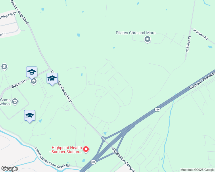 map of restaurants, bars, coffee shops, grocery stores, and more near 1015 Saint Blaise Trail in Gallatin