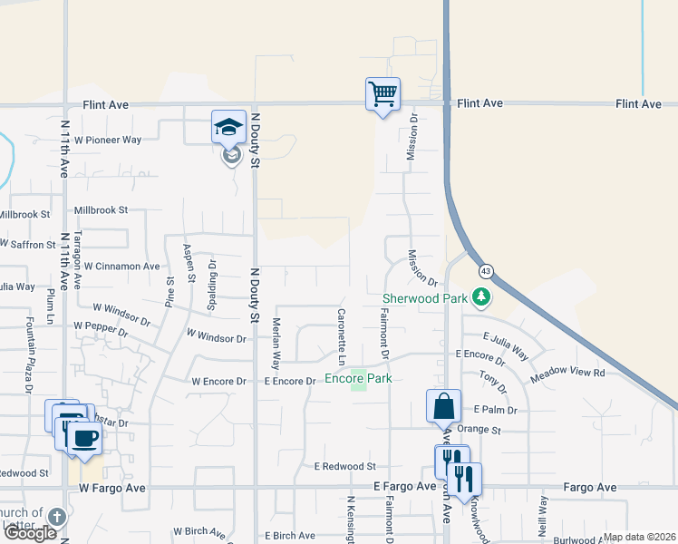 map of restaurants, bars, coffee shops, grocery stores, and more near 7365 10 1/4 Ave in Hanford
