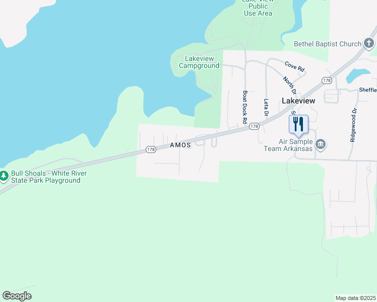 map of restaurants, bars, coffee shops, grocery stores, and more near 6459-6491 Arkansas 178 in Lakeview