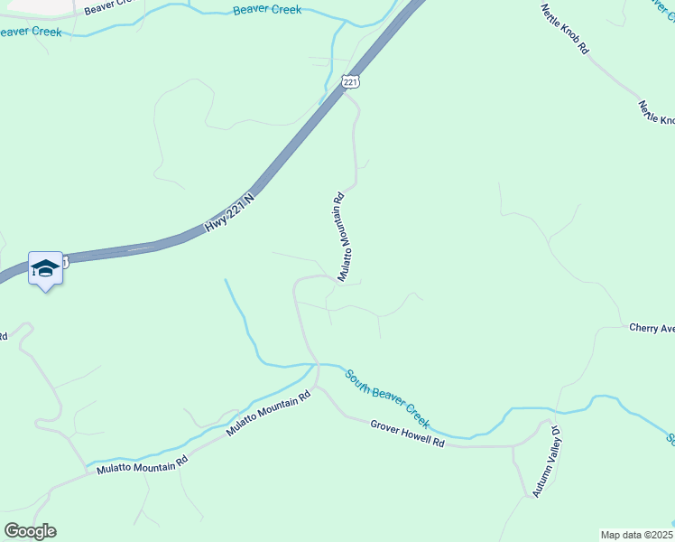 map of restaurants, bars, coffee shops, grocery stores, and more near 642 Mulatto Mountain Road in West Jefferson