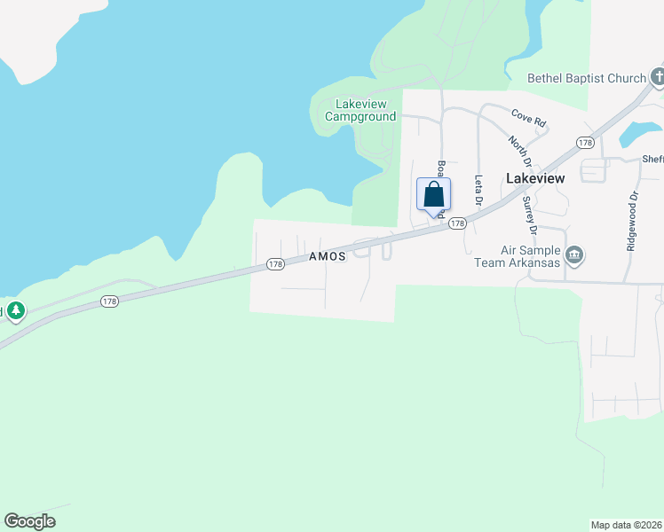 map of restaurants, bars, coffee shops, grocery stores, and more near 6459-6491 Arkansas 178 in Lakeview