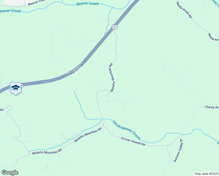 map of restaurants, bars, coffee shops, grocery stores, and more near 642 Mulatto Mountain Road in West Jefferson