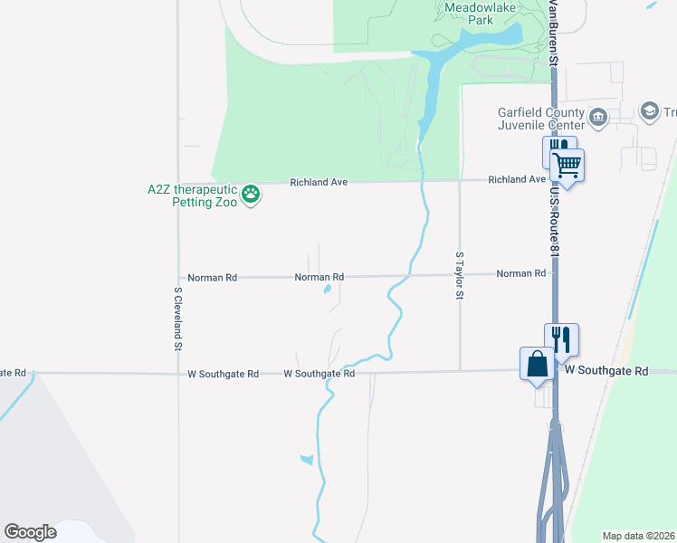 map of restaurants, bars, coffee shops, grocery stores, and more near 1806 Norman Road in Enid