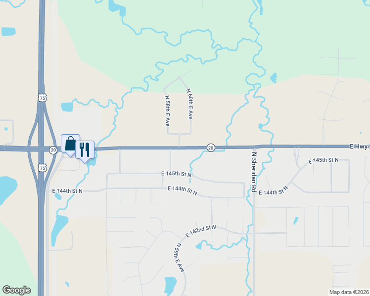 map of restaurants, bars, coffee shops, grocery stores, and more near 6036 East 146th Street North in Collinsville