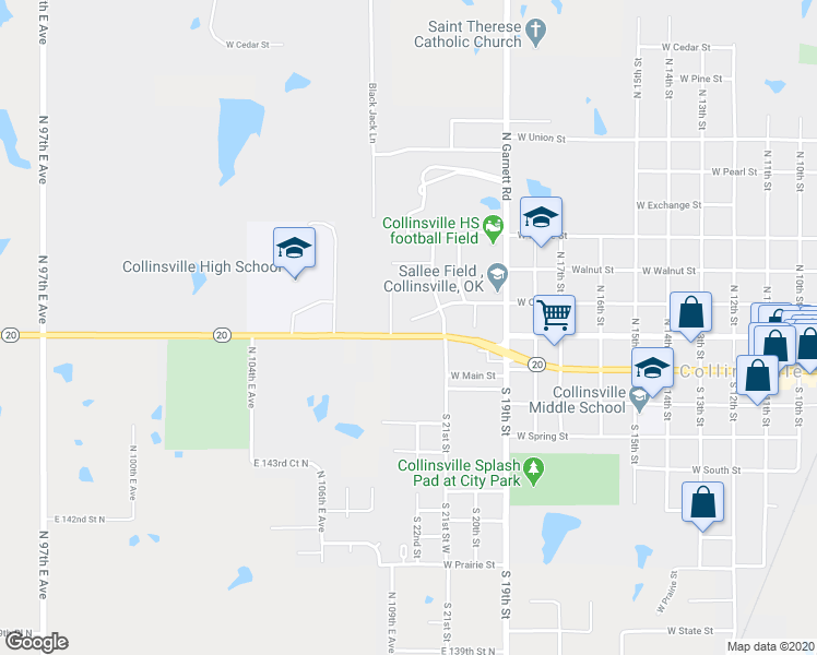 map of restaurants, bars, coffee shops, grocery stores, and more near 2121 West Oak Street in Collinsville