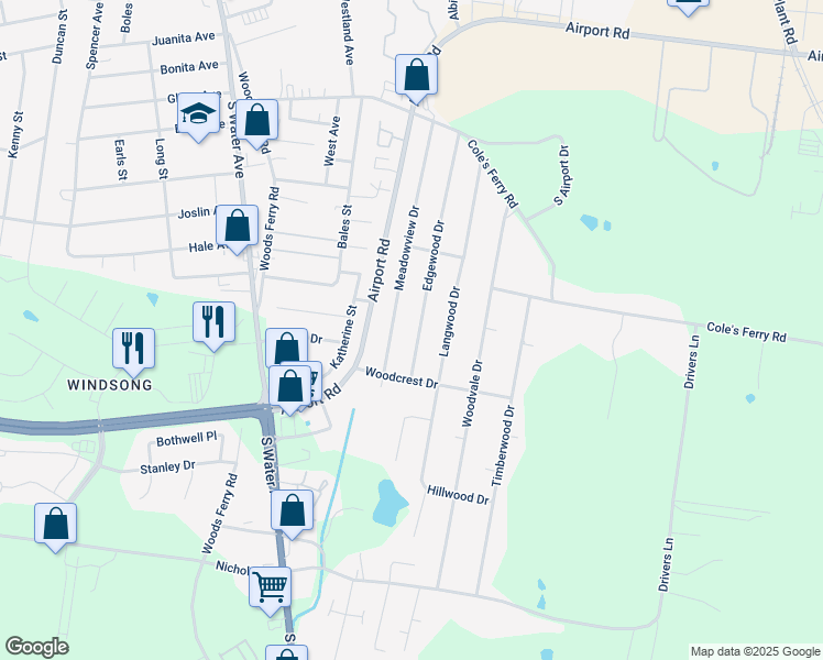 map of restaurants, bars, coffee shops, grocery stores, and more near 1166 Edgewood Drive in Gallatin