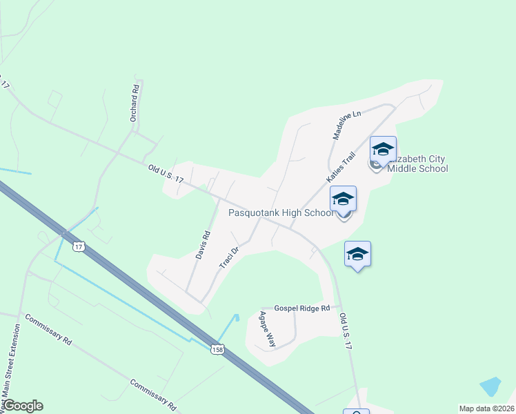 map of restaurants, bars, coffee shops, grocery stores, and more near 1088 Northside Road in Elizabeth City