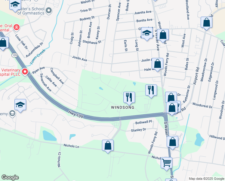 map of restaurants, bars, coffee shops, grocery stores, and more near 1200 South Water Avenue in Gallatin