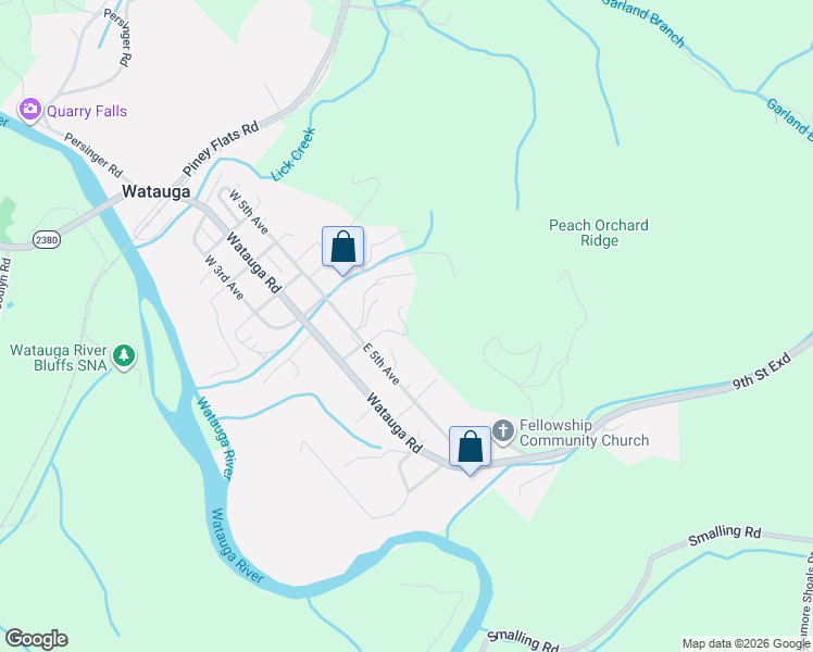 map of restaurants, bars, coffee shops, grocery stores, and more near 113-127 Carr Rd in Watauga