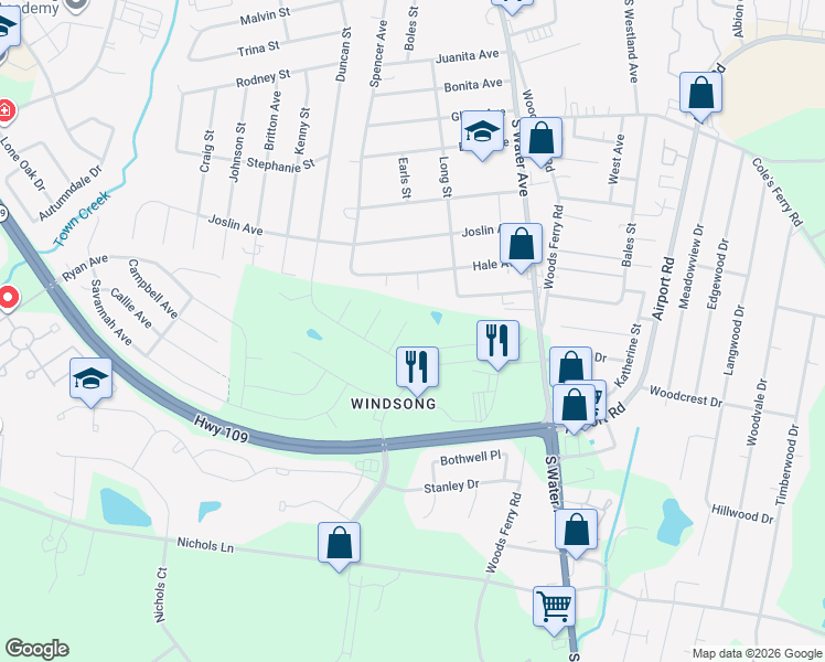 map of restaurants, bars, coffee shops, grocery stores, and more near in Gallatin