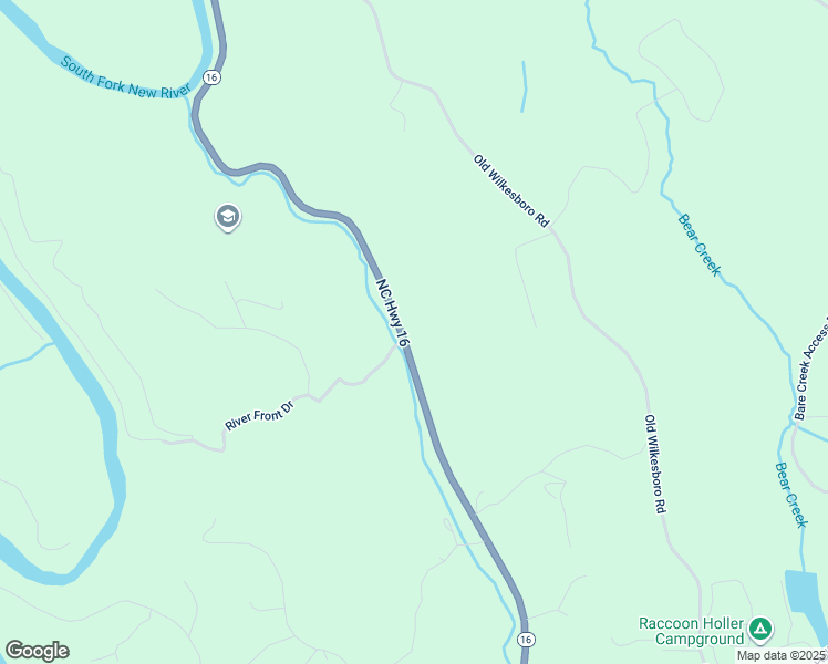 map of restaurants, bars, coffee shops, grocery stores, and more near 5677 North Carolina 16 in Jefferson