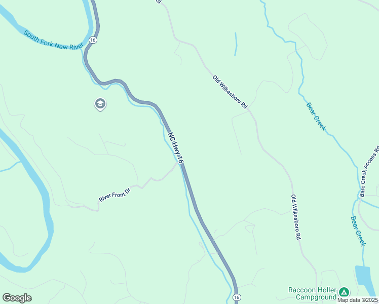 map of restaurants, bars, coffee shops, grocery stores, and more near 5677 North Carolina 16 in Jefferson