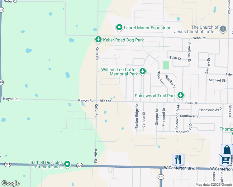map of restaurants, bars, coffee shops, grocery stores, and more near in Centerton