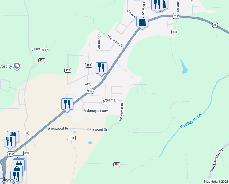 map of restaurants, bars, coffee shops, grocery stores, and more near 63 Benjamin Drive in Mountain Home