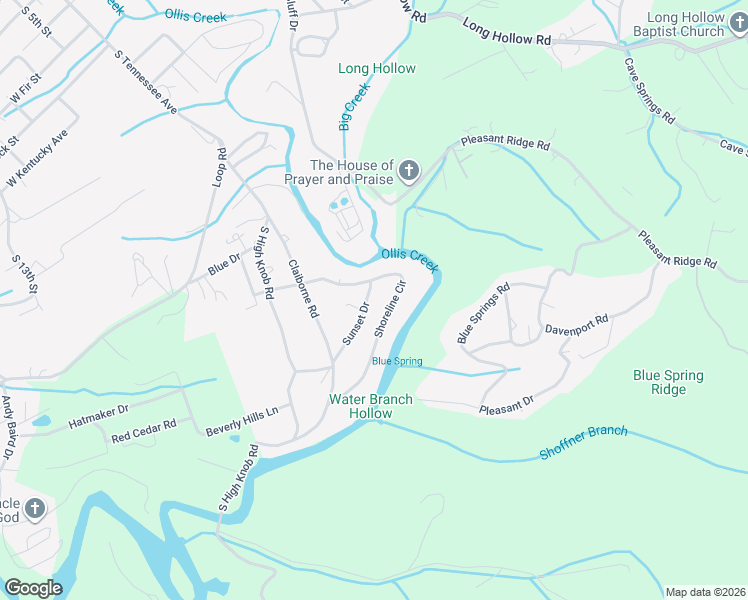 map of restaurants, bars, coffee shops, grocery stores, and more near 216 Sunset Drive in LaFollette