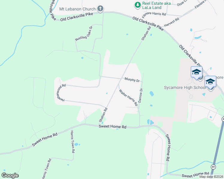 map of restaurants, bars, coffee shops, grocery stores, and more near 1326 Shahan Road in Ashland City