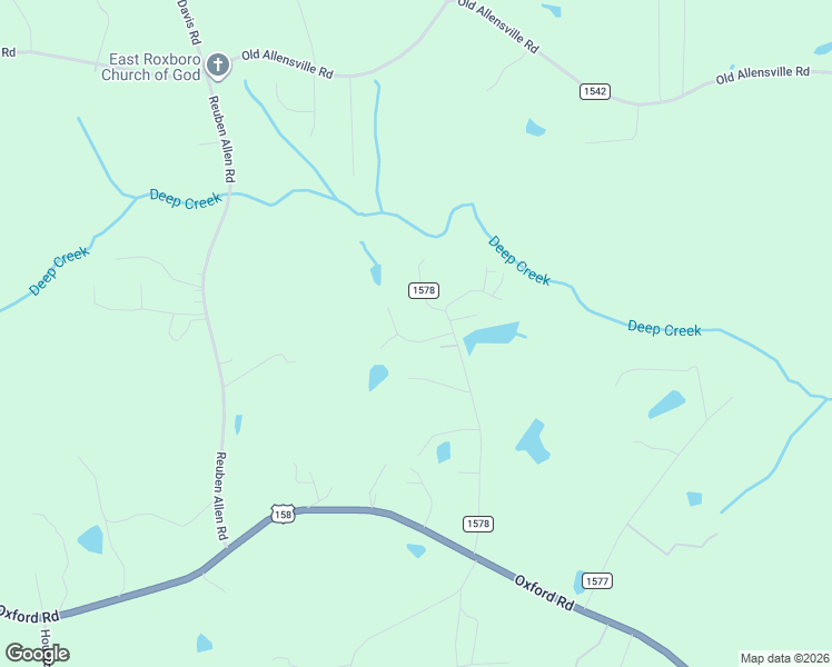 map of restaurants, bars, coffee shops, grocery stores, and more near 76 Grandfather Oak Road in Roxboro